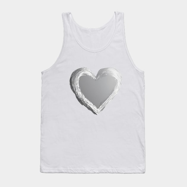 Heart Silver Shadow Silhouette Anime Style Collection No. 253 Tank Top by cornelliusy